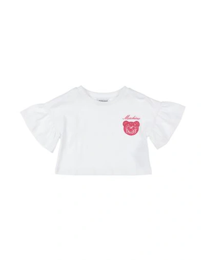 Shop Moschino Kid Toddler Girl T-shirt White Size 5 Cotton, Elastane, Polyester