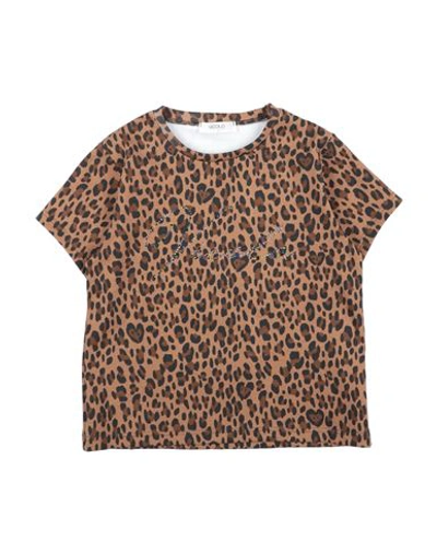 Vicolo Toddler Girl T-shirt Camel Size 6 Cotton In Beige