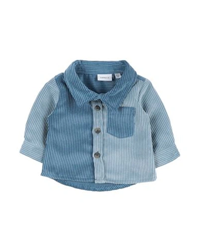 Name It® Name It Newborn Boy Shirt Slate Blue Size 1 Polyester In Blue