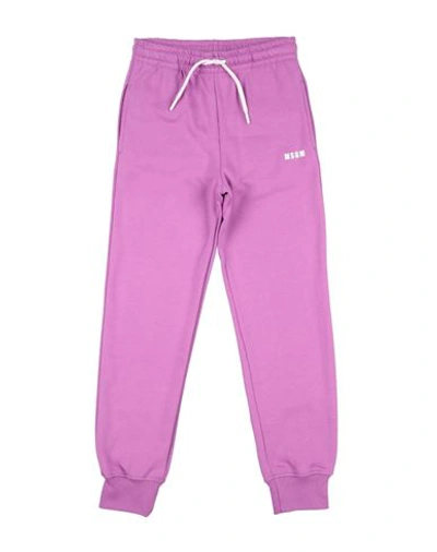 Shop Msgm Toddler Pants Mauve Size 6 Cotton In Purple