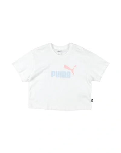 Shop Puma Girls Logo Cropped Tee Toddler Girl T-shirt White Size 6 Cotton, Polyester