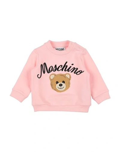 Shop Moschino Baby Newborn Sweatshirt Light Pink Size 3 Cotton, Elastane, Polyester