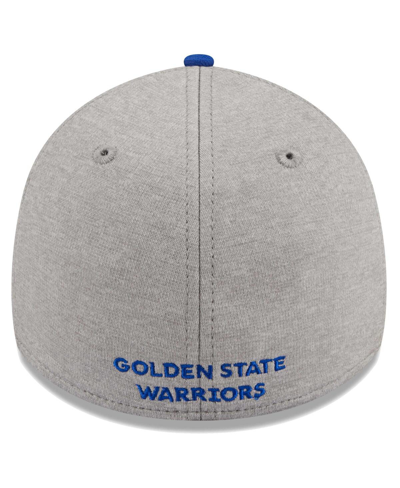 New Era Men's  Gray, Royal Golden State Warriors Striped 39thirty Flex Hat In Gray,royal