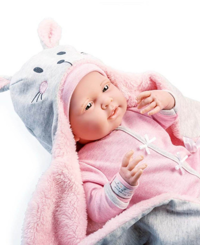 Jc Toys La Newborn Nursery 15.5" Baby Doll Bunting Bunny Gift Set, 9 Pieces In Pink