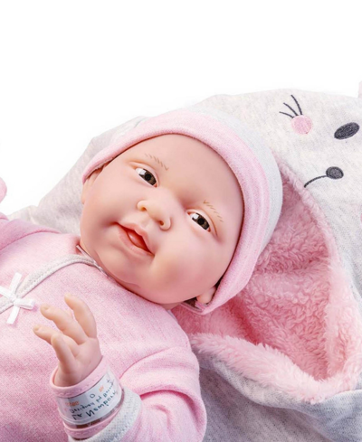 Jc Toys La Newborn Nursery 15.5" Baby Doll Bunting Bunny Gift Set, 9 Pieces In Pink