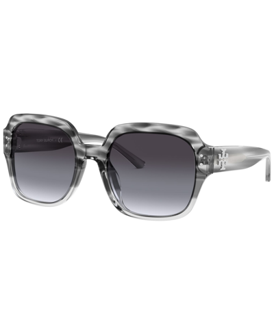 Shop Tory Burch Sunglasses, Ty7143u In Grey Tri Gradient,dk Lt Grey Gradient