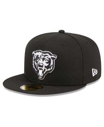 New Era Black Chicago Bears Alternate Logo Main Patch 59fifty Fitted Hat In Black