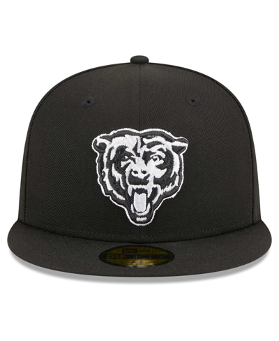 New Era Black Chicago Bears Alternate Logo Main Patch 59fifty Fitted Hat In Black