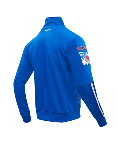 Pro Standard Blue New York Rangers Classic Chenille Full-zip Track Jacket In Blue