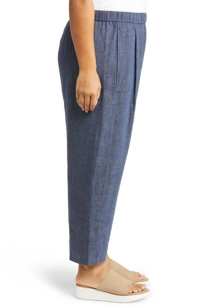 Shop Eileen Fisher Organic Cotton Crop Lantern Pants In Dusk