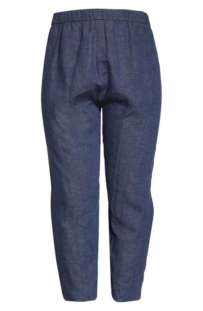 Shop Eileen Fisher Organic Cotton Crop Lantern Pants In Dusk