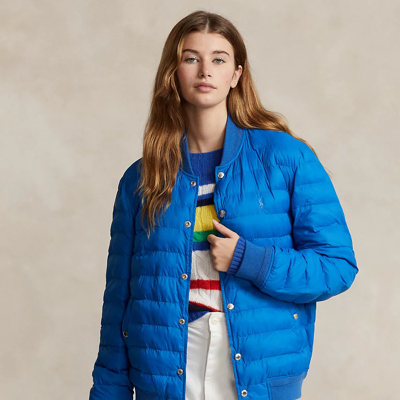 Shop Ralph Lauren Insulated Bomber Jacket In Dakota Blue