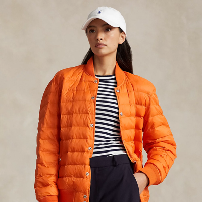 Shop Ralph Lauren Insulated Bomber Jacket In Optic Orange