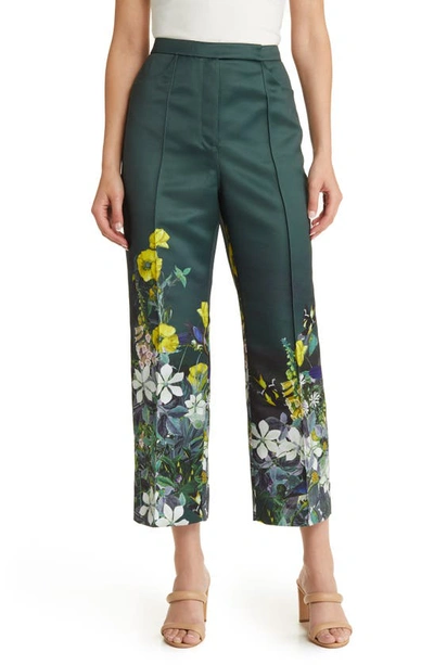 Shop Ted Baker Aikaat Print Trousers In Dark Green