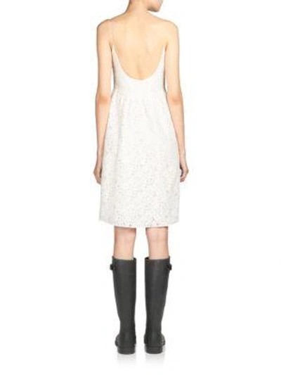 Shop Saint Laurent Lace Slip Dress In Shell
