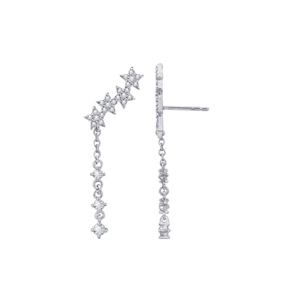 Shop Diamonbliss Starburst Dangle Earrings In Grey