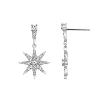 Shop Diamonbliss Dangle Sunburst & Star Earrings In Grey