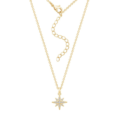 Shop Diamonbliss Dainty Starburst Pendant Necklace In Gold