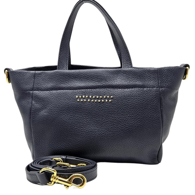 Shop Quyenn Eva Midngiht Leather Mini Tote Bag In Blue