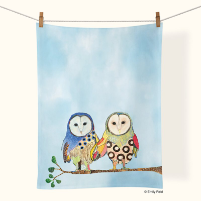 Shop Werkshoppe Owl Love | Cotton Tea Towel