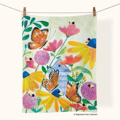 Shop Werkshoppe Butterflies & Bees | Cotton Tea Towel