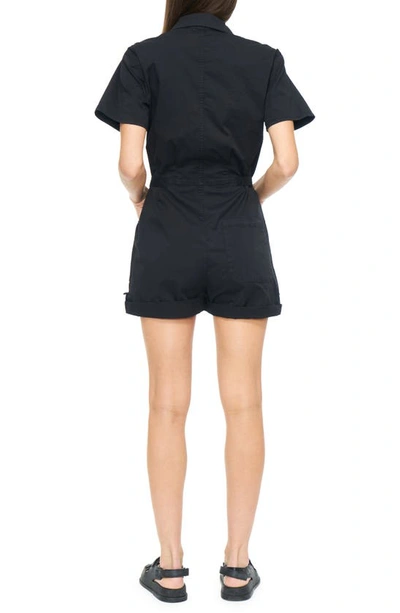 Pistola Parker Short Sleeve Romper In Fade To Black In Fade To Black