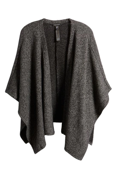 Shop Eileen Fisher Serape Open Front Handkerchief Hem Organic Cotton Cardigan In Black/ Soft White