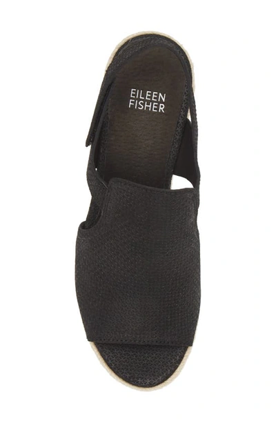 Shop Eileen Fisher Wilda Slingback Espadrille Platform Wedge Sandal In Black