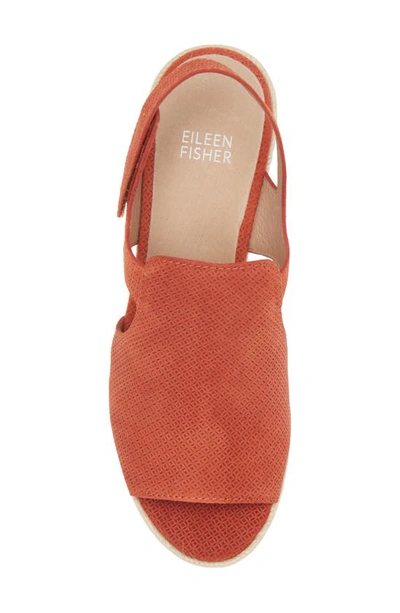 Shop Eileen Fisher Wilda Slingback Espadrille Platform Wedge Sandal In Chili