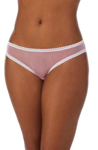 Shop On Gossamer Hip-g Mesh Thong In Orchid Smoke