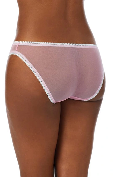 Shop On Gossamer Hip-g Mesh Thong In Orchid Smoke