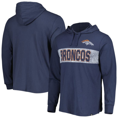Shop 47 ' Navy Denver Broncos Field Franklin Hooded Long Sleeve T-shirt