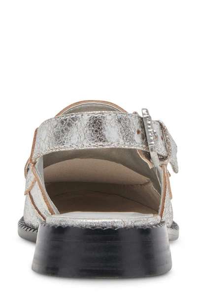 Shop Dolce Vita Hardi Slingback Penny Loafer In Silver Crackled Leather