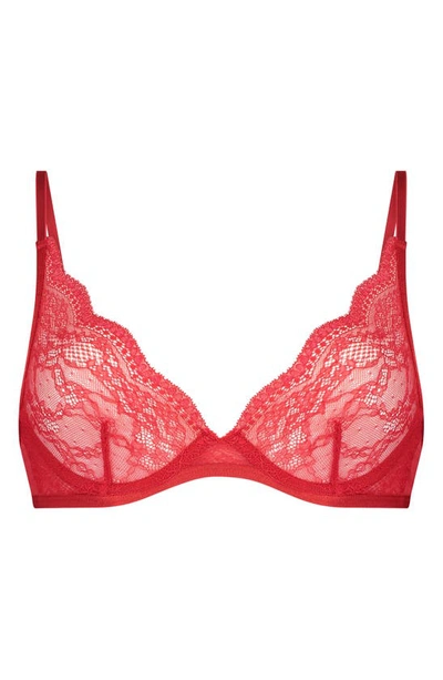 Shop Hunkemoller Isabelle Lace Underwire Bra In Tango Red