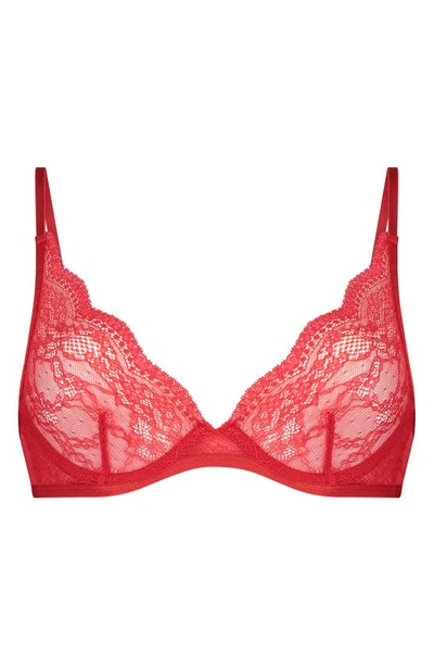 Hunkemoller Isabelle Lace Underwire Bra In Tango Red