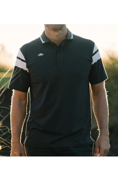 Radmor Taylor Cap Stripe Performance Organic Cotton Golf Polo In Snow White/ Clay