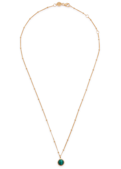 Shop Daisy London Healing Stone 18kt Gold-plated Necklace In Green