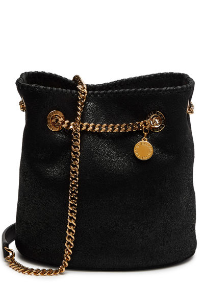 Shop Stella Mccartney Falabella Faux Suede Bucket Bag In Black