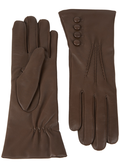 Shop Dents Evelyn Leather Gloves In Brown