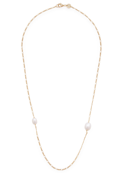 Shop Daisy London Pearl-embellished 18kt Gold-plated Necklace