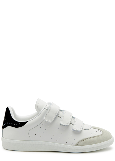 Shop Isabel Marant Beth Panelled Leather Sneakers In White