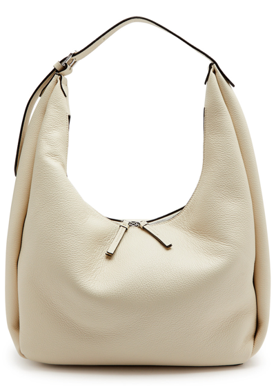 Shop Totême Grained Leather Tote In White