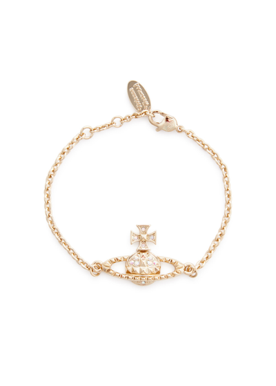 Shop Vivienne Westwood Mayfair Bas Relief Orb Bracelet In Gold