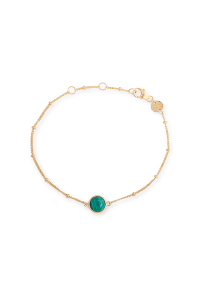 Shop Daisy London Healing Stone 18kt Gold-plated Bracelet In Green