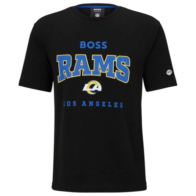 Shop Boss X Nfl Black Los Angeles Rams Huddle T-shirt