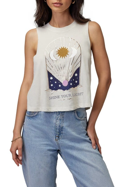 Shop Spiritual Gangster Shine Your Light Graphic Tank In White Sand