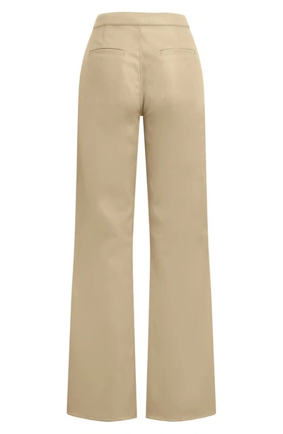 Shop Hudson Rosie Pleated High Waist Wide Leg Faux Leather Pants In Chinchilla