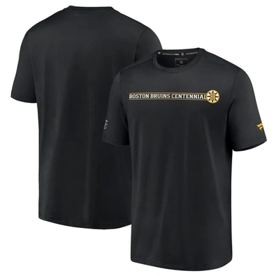 Shop Fanatics Branded  Black Boston Bruins Authentic Pro Centennial Banner T-shirt