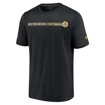 Shop Fanatics Branded  Black Boston Bruins Authentic Pro Centennial Banner T-shirt