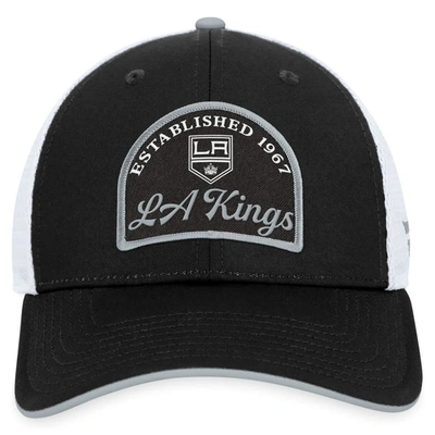 Shop Fanatics Branded Black/white Los Angeles Kings Fundamental Adjustable Hat
